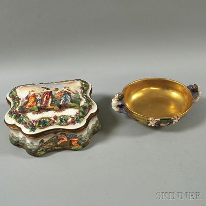 Two Capo di Monte Porcelain Items
