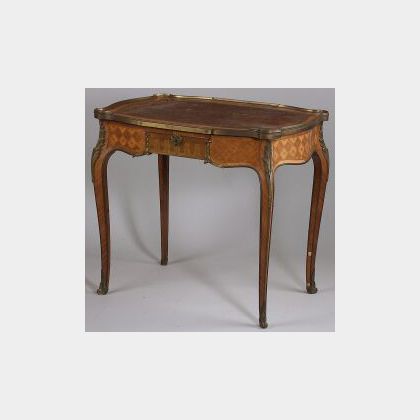 Louis XV/XVI Transitional Style Parquetry Inlaid and Bronze Mounted Side Table