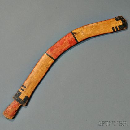 Hopi Polychrome Decorated Wood Rabbit Stick