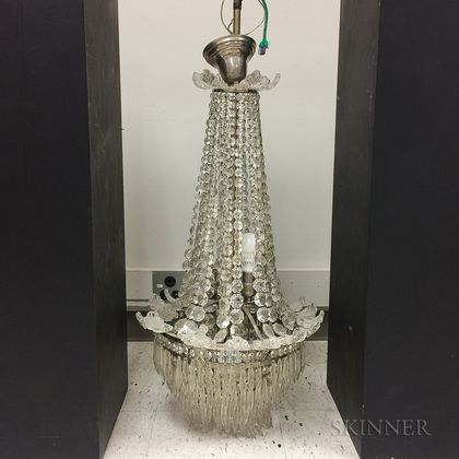 Colorless Glass Multi-tiered Chandelier. Estimate $600-800