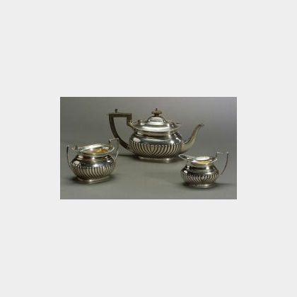 English Sterling Silver Three-Piece Tea Set