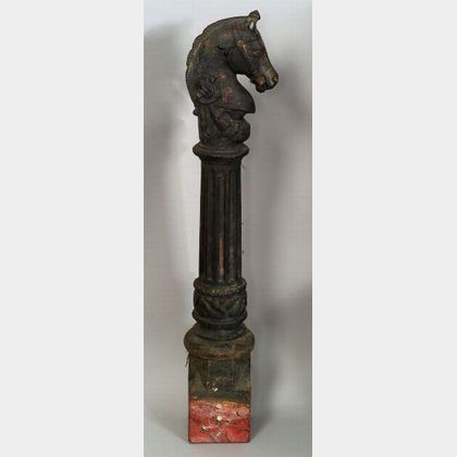 Cast-Iron Horse-head Hitching Post