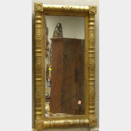 Gold-painted Classical Wood and Gesso Split-baluster Mirror