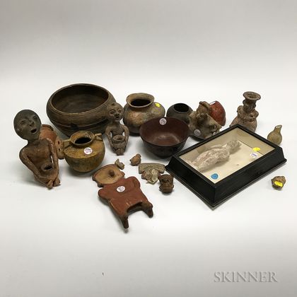 Approximately Eighteen Pre-Columbian-style Pottery Items. Estimate $200-400