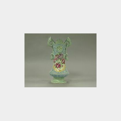 Japanese Moriageware Porcelain Mantel Vase. 