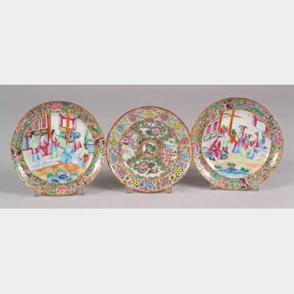Three Chinese Export Porcelain Plates