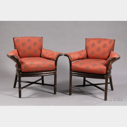 Pair of Contemporary Asian Inspired Armchairs