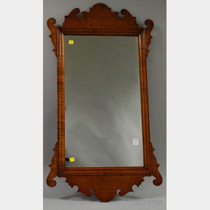 Chippendale-style Tiger Maple Mirror