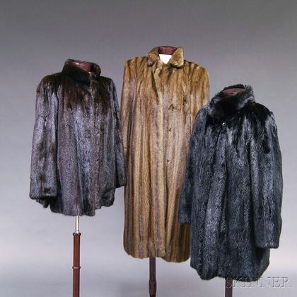 Three Full and Half-length Brown Mink Coats