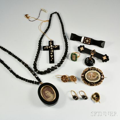 Group of Victorian Mourning Jewelry