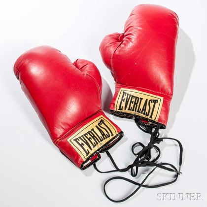 Pair of Vintage Red Vinyl 12-ounce Boxing Gloves
