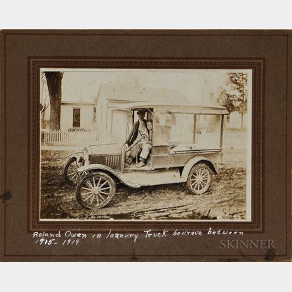 Mounted Photograph Depicting a Laundry Truck with an African American Driver