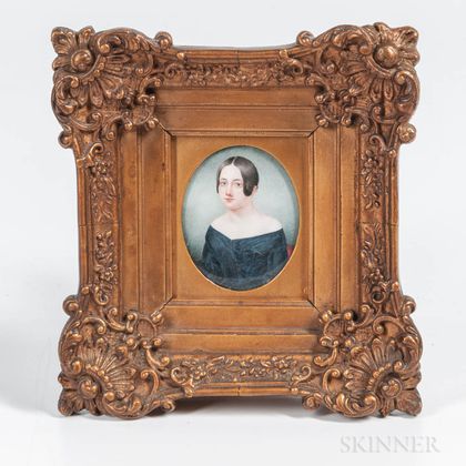 American School, Early 19th Century Portrait Miniature of Mary Westervelt Earle of New Jersey