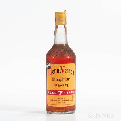 Mt Vernon Rye 7 Years Old, 1 4/5 quart bottle 