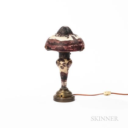 J. Michel Cameo Glass Table Lamp