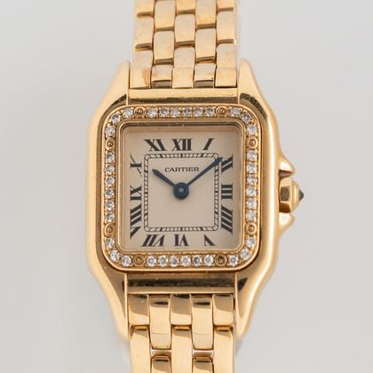 Cartier 18kt Gold and Diamond "Panthere" Wristwatch