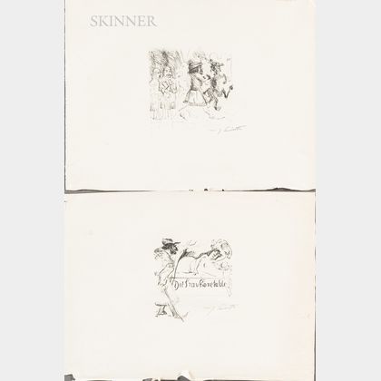 Lovis Corinth (German, 1858-1925) Die Frau Konnetable (The Woman Konnetable) /Portfolio of Fifteen Lithographs