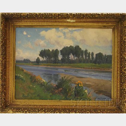 Henk Dekker (Dutch, 1897-1974) River Landscape.