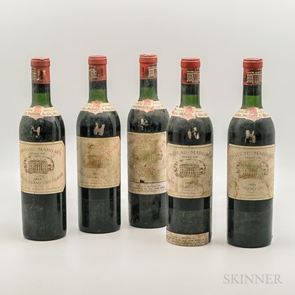 Chateau Margaux 1964, 5 bottles 