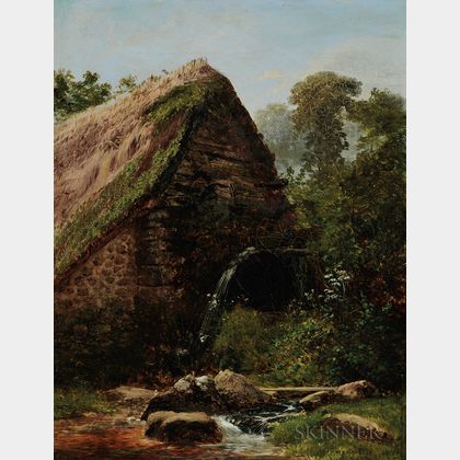 William Sidney Morrish (British, 1844-1917) Thatched Cottage