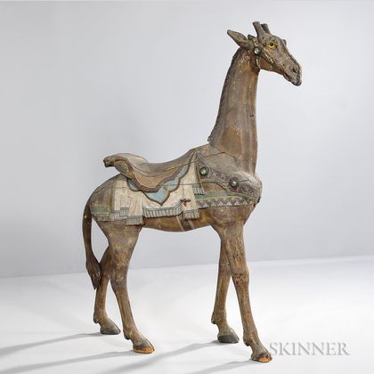 Carved and Painted Carousel Figure of a Giraffe
