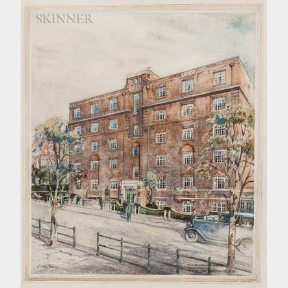 C. Terry Pledge (British, 19th/20th Century) Rendering of a London Residential Building.