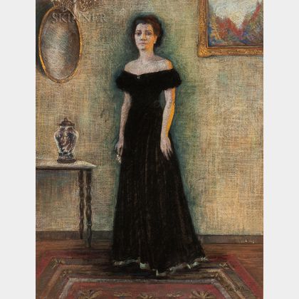 American School, 20th Century Pastel Portrait of a Woman