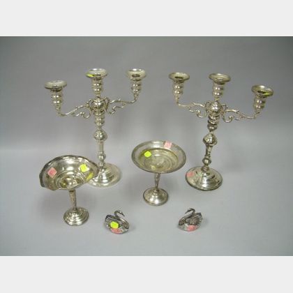 Three Pairs of Sterling Silver Table Items