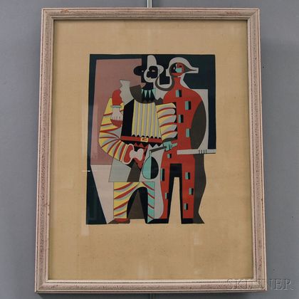 After Pablo Picasso (Spanish, 1881-1973) Pierrot et Harlequin