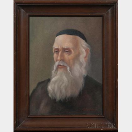 Molnar Sandor (Hungarian, b. 1936) Portrait of a Jewish Man