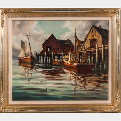 John Cuthbert Hare (American, 1908-1978) Harbor Details, Gloucester