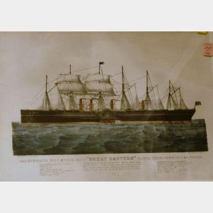 Framed Currier & Ives Lithograph of the Steamship Great Eastern