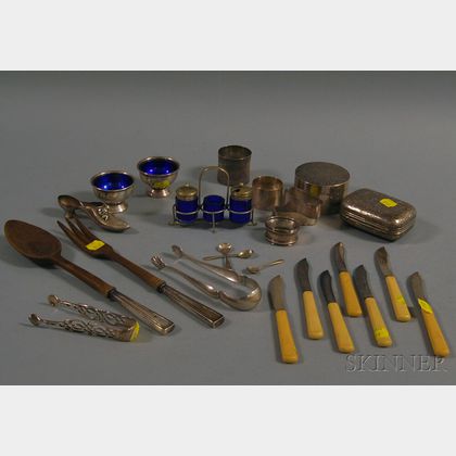 Assorted Group of Small Mostly Sterling Silver Tableware and Flatware