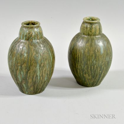 Two Arts and Crafts-style Pottery Vases