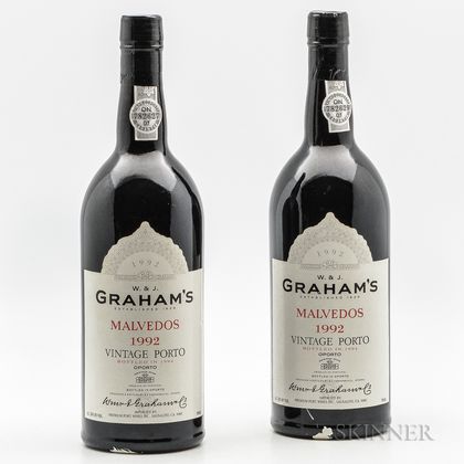 Grahams Malvedos Vintage Port 1992, 2 bottles 
