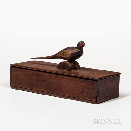 Dresser Box with a Carved Pheasant