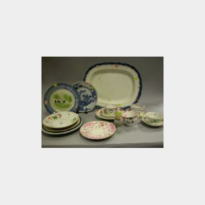Seventeen Pieces of 18th and 19th Century Ceramic Tableware