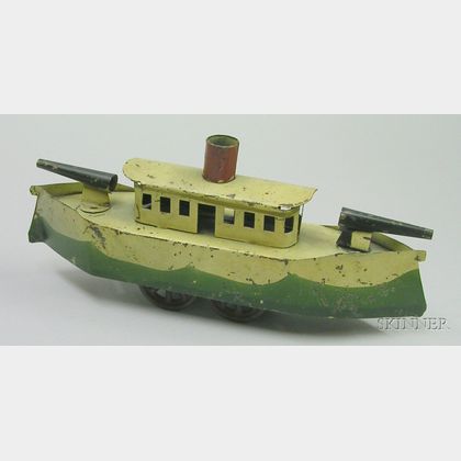 Friction-Drive Painted Steel Gun Boat