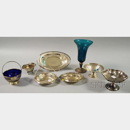 Eight Assorted Silver and Silver-mounted Serving and Tableware Items