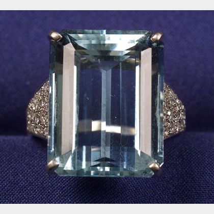 Sold at auction Platinum, Aquamarine and Diamond Ring Auction Number ...