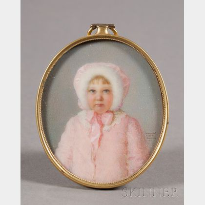 Portrait Miniature of a Little Girl in Pink