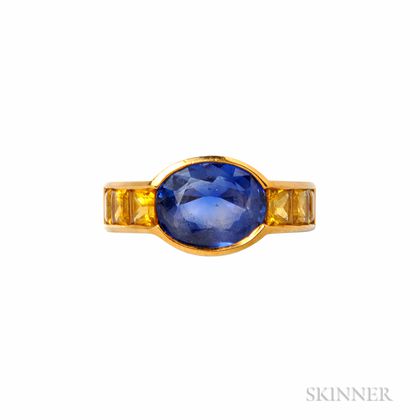 18kt Gold and Sapphire Ring, Christopher Walling