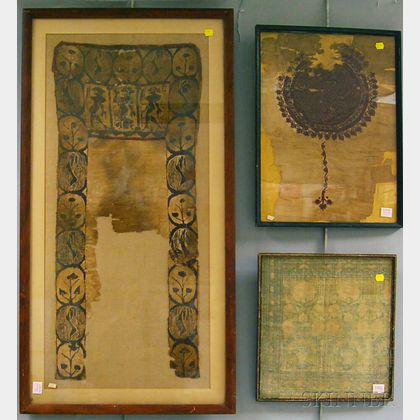Three Framed Textile Fragments