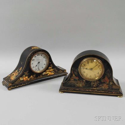 Two Chinoiserie-style Mantel Clocks