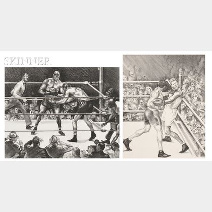 Joseph Webster Golinkin (American, 1896-1977) Two Boxing Scenes: The Man-Killer (Dempsey vs. Tunney)