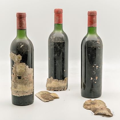 Chateau Mouton Rothschild 1964, 3 bottles 