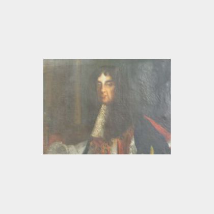 British School, 17th Century Style Portrait of a King, Possibly Charles II.