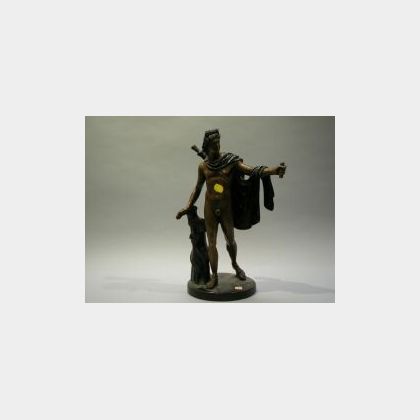Patinated Bronze Figure of Apollo Belvadier. 