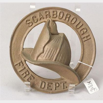 Scarborough Fire Department Cast Metal Fire Mark