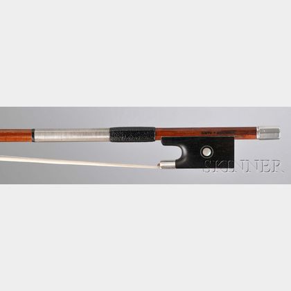 French Silver-mounted Violin Bow, Eugene Sartory, Paris, c. 1920